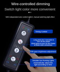 [ไฟตู้ปลาอัจฉริยะ] โหมดพระอาทิตย์ขึ้นพระอาทิตย์ตก24/7ลดการหรี่แสงอัตโนมัติไฟแทงค์ประดับประการังอะลูมินัมอัลลอย3 Sakelar Warna