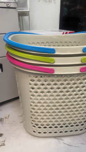 Large Plastic Laundry Basket with Handles Ventilated Clothes Hamper Storage Organizer for Home