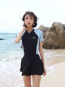 Đồ bơi nữ liền thân quần short áo cộc tay & dài tay có kèm chân váy lẻ áo sẵn đệm mút dáng đùi trẻ trung khoẻ đẹp giấu bụng tốt có size to cho nữ đến 68kg   | KT601