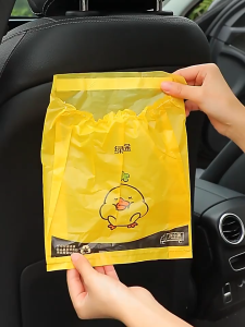 (15pcs/pack) Disposable Car Trash Bag Rubbish Stick Type Plastic Storage Bag Cleaning Bag Garbage Bags Holder
