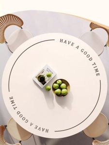 Modern Simple round Tablecloth Cream Style Waterproof Oilproof Dining Table Mat No-Wash Heat Resistant Tea Table Mat Anti-slip Table Cover