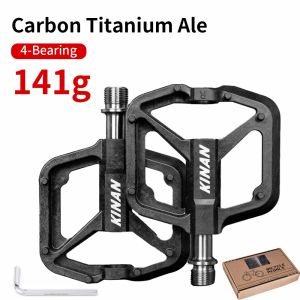 Kore | Carbon Titanium Axle Pedals Ultra-light 141g Carbon Body With Titanium Alloy Axle 4-Bearings Pedal Anti-slip MTB Bike Pedals
