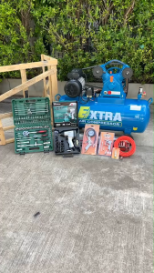 ปั้มลมสายพาน 100 ลิตร EXTRA 3 แรงม้า 2 หัวสูบ