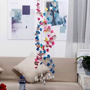 GUANGMANZHI | Dual Dragon Colored Shell Mediteranean Style Decorative Wind Chime 19 pcs