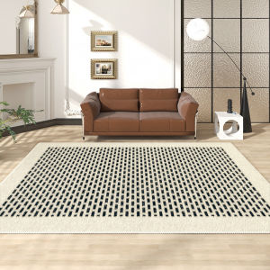 AOVOC | Vintage Black White Thick Fluffy Rug