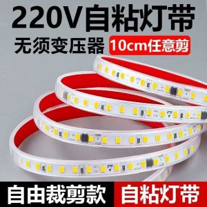 220V Light Strip LED Light Bar Self-Adhesive High Pressure Drive-Free Soft Patch Line Linear Lamp Living Room Waterproof Casing V