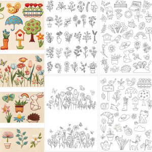 Cute Animal Floral Stick And Stitch Water Soluble Embroidery Paper Wash Away Stabilizer DIY Craft Sewing for Clothing Beginners