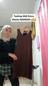 Longdress Singlet Midi Tali Lebar Wanita Quality Fit XXL Jumbo Size / Tanktop Cewek Singlet Model Panjang Tunik JUMBO Bahan Adem Super Soft Longdress Dalaman Gamis Polos Berkualitas