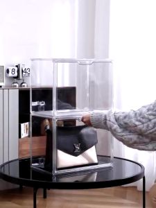 Storage Box Tas Acrylic Transparent Display Kotak Penyimpanan Sepatu Display Collection display Garage kit menunjukkan