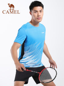Camel mens 2pcs short-sleeved quick-drying sports suits breathable sun protection UPF50+ suits