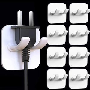 5/1Pcs Punch-free Power Cord Storage Rack Wall Storage Hooks Kitchen Plug Hook Adhesive Hooks Power Plug Socket Hanger Holder