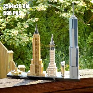 New York Skyline Statue of Liberty Building Street Scene Assembly Toy Display Model Educational Brick Toy for All Ages