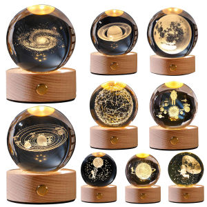 Crystal Ball Lamp Night Light Outer Space Table Lamp Birthday Gift for Teens Boys for Home Bedroom Decoration
