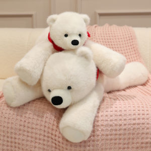 40cm Kawaii Prone Polar Bear Plush Toys Movie Stuffed Animals Cute Stuffed Animal Pillow Bear Dolls for Kids Baby Birthday Gifts