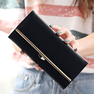 2024 New Long Wallet Women Summer Unique Design Black Attract Money Fashion Ins Trend Student Gift Mom Style Leather Wallet