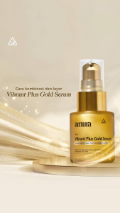 Amura Vibrant Plus Gold Serum 20ml | Menyamarkan Noda Hitam Kerutan Garis Halus Mencerahkan