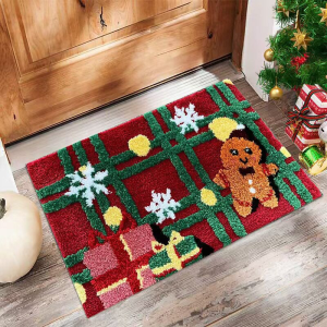 VIKAMA Santa Claus Christmas Doormat Non Slip Absorbent Washable Rug For Entryway Porch Indoor Xmas Holiday Home Decoration