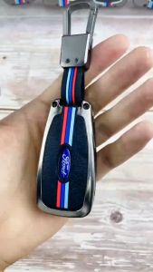 Ốp Chìa Khóa Xe Ford Focus Ecosport Fiesta Bản Chìa Gập Hợp Kim Cao Cấp Họa Tiết 3 Sọc Màu Sang Trọng Lịch Lãm
