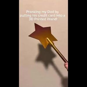 3D Printed Magic Wand Credit Card Holder With Tap Payment Portable Cute Funny Star Wand Style Stand Colorful Novelty Party Gift