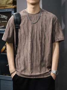 เสื้อยืดคอกลมแขนสั้นทรงหลวมสไตล์ย้อนยุคสำหรับผู้ชาย แฟชั่นฤดูร้อน 2025 ดีไซน์เก๋ไก๋ ทรงหลวม แขนสั้น ทรงหลวม ดีไซน์เก๋ไก๋