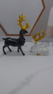 Patung Hiasan Patung Rusa Anggur Pendingin Ornamen Dekoratif Ruang Tamu Patung Hiasan Patung Rusa Skandinavia Emas Putih Hitam
