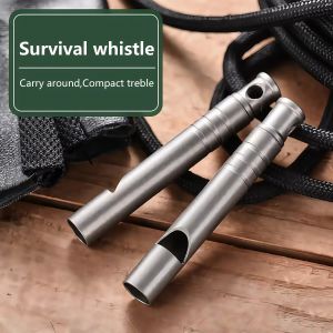 Titanium Emergency Survival Whistle with Lanyard - Ultralight Safety Whistle for Camping Hiking & Outdoor Adventures