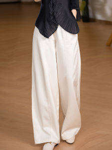 XIAOER | Bone Feel Stiff Twill Lyocell Cotton Drawstring Waist Seam Trousers