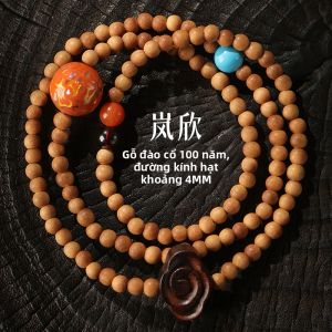HUAKAIYUNDUO | Vòng Tay Tinh Tế Từ Gỗ Đào Thiên Nhiên Chính Hãng