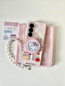 Samsung ZFold7 ZFold6 ZFold5 ZFold4 ZFold3 Magnetic Attraction Foldable Screen Phone Case Cute Anti-Fall with Lanyard Korean Style