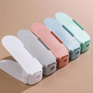 10Pcs Shoe Stacker Adjustable Shoe Slots Organizer Shoes Slots Space Saver Double Deck Rack Holder For Closet Organization LIJIA
