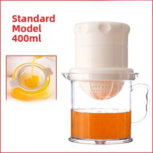 Manual Fruit Juicer Lemon Squeezer Orange Juicer Home Use Kitchen Tool Plastic Body Large Capacity 401mL-600mL Circular Add Hole
