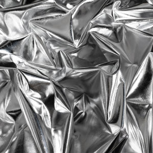 Silver Golden Shiny Soft Stretch Leather Fabric