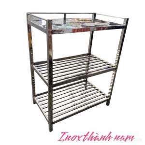 Kệ inox thẻ 3 tầng để chén bát đa năng