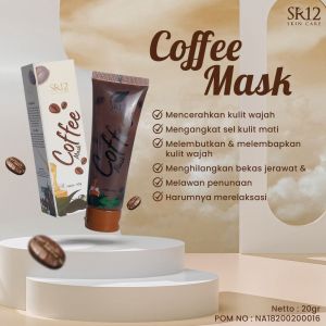 Coffee Mask SR12 Mencerahkan Mengontrol Miinyak Wajah Menghaluskan Melembutkan Menyamarkan Noda Flek Hitam Bekas Jerawat