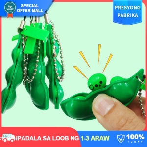 【Japanese Original】Novelty Creative Squeeze Bean Key Chains Stress Relief Bean Unlimited Bean Toys Pressure Relief Relieving Stuffy Pea Pod Keychain