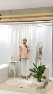 ADHEFA Atasan Korea Kemeja Blouse Baby Corduroy Wanita Shirt Kekinian