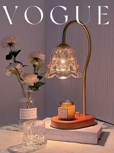 NEENCE Nordic Candle Warmer Lamp with Twist switch Stepless Dimmable Candle Diffuser Aromatherapy Control Warmer Melting Candle Lamp Wax Melt Warmer Electric Candle Light Lamp For Bedroom Desktop Bedside Lamp Night Light