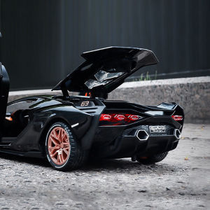 1:24 Scale Lamborghini Sian Alloy Car Model Diecast Car Sound Light Car Lovers Collection Kids Birthday Gift Metal Boys Toys