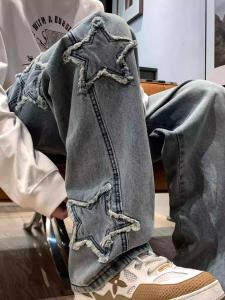 SHUMEISHI | American Streetwear Designer Plus Size Straight Leg Denim Pants Autumn/Winter