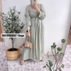 gamis shimmer mix brokat edisi hari raya idul fitri