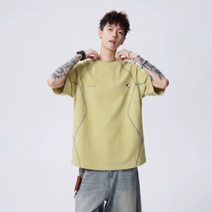 OULUDE | American Heavy-duty Splicing Loose Sporty T-Shirt