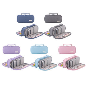 Welcomehome Pencil Bag Multifunctional Pencil Pouch with Handle Travel Simple Stationery Bag for High School Office College Student