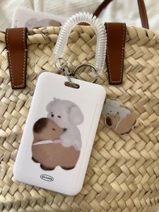 Original Capybara Water Vole Bus Card Holder Photo Frame PU Material Pure Color Family Storage Organizer Accessories