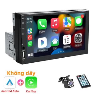 Đài Phát Thanh Ô Tô Hippcron 7 Inch 1DIN Với CarPlay Không Dây Android Auto Bluetooth AUX USB Đầu Phát MP5 Đa Năng Hỗ Trợ Kết Nối Gương Điện Thoại