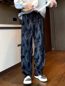 PEACE® Korea loose straight leg Slacks Slocks summer pants mens womens wide-leg pants fashion hip-hop