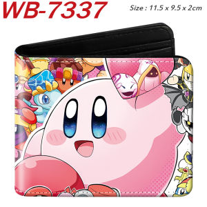 Kawaii Short Foldable Wallet Star Kirby Cute Fun Wallet Printed PU Leather Cartoon Anime Style Compact Money Holder