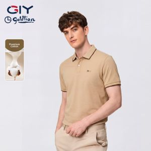 GYgoldlion | Soft Skin-friendly Retro Color Mens Short Sleeve Polo Shirt
