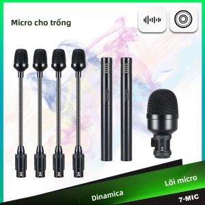 Bộ Micro Trống 5 Chiếc/7 Chiếc Có Dây Động & Tụ Điện Dành Cho Trống Bass Trống Tom/trống Snare Cymbal Thu Âm Chuyên Nghiệp Tại Studio