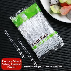 Disposable Transparent Plastic Bamboo-style Fork