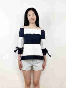 Áo Sơ Mi Nữ Dáng Rộng Cổ Tròn Không Tay Dài Tay Cotton 100% Phong Cách Thường Ngày Mùa Xuân 2025 Dài Vừa Phải Họa Tiết Sọc